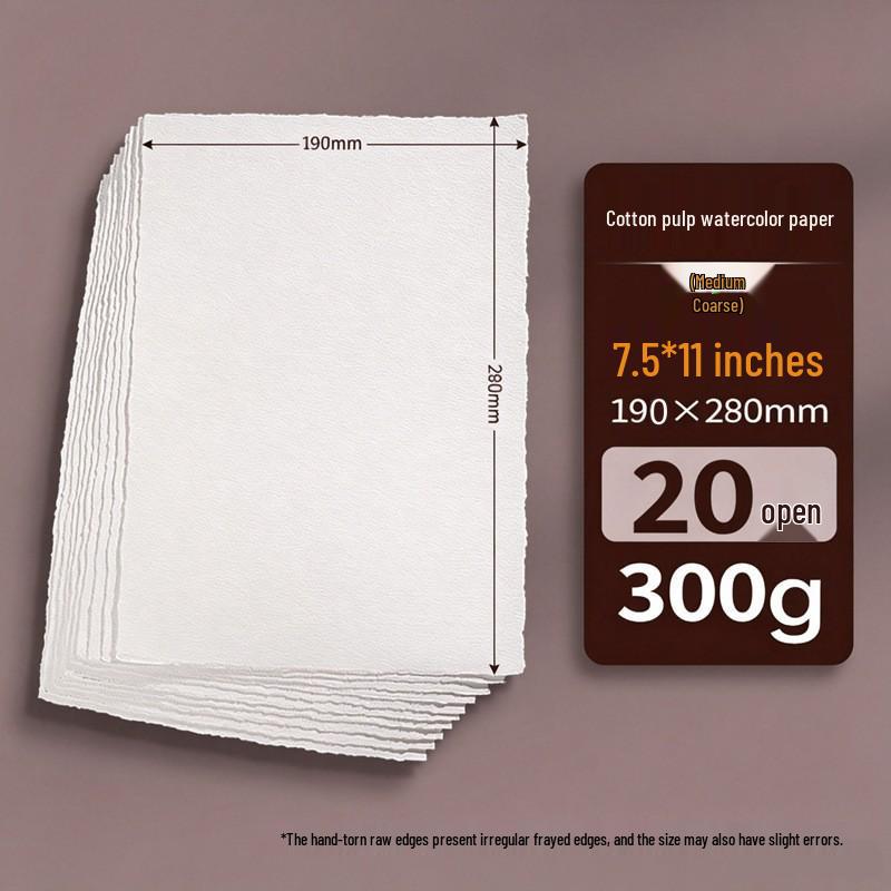 300g Papier Akwarelowy Drobnoziarnisty dla Studentów Sztuki - Pogrubiony do Szkicowania i Ćwiczeń dla Dzieci