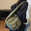 Large Capacity Nylon Shoulder Bag Versatile Tote Bag Trendy Wrinkle Handbags Students Class