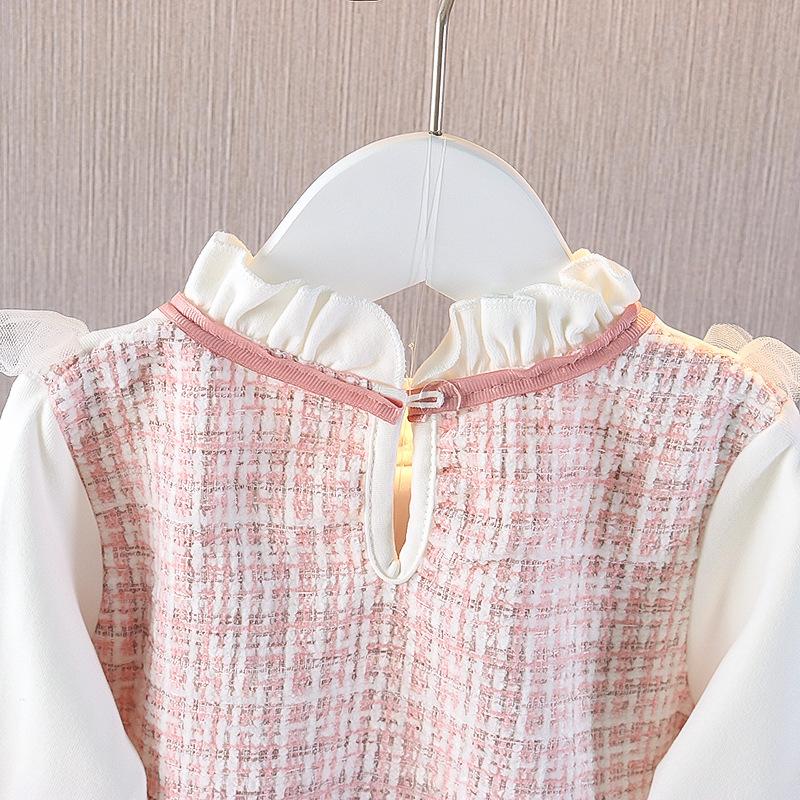 Dívčí móda Šaty Jarní a Podzimní Dětské Princezna Šaty s dlouhým rukávem Dětská víla Roční šaty