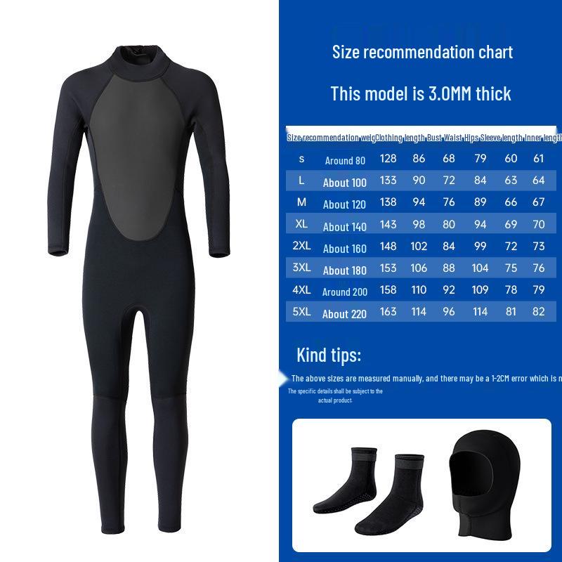 Women's 3mm Winter Wetsuit: One-Piece Snorkeling, Jellyfish & Sun Protection, Warm Surfing Swimsuit