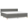 3130538 vidaXL Lit à sommier tapissier avec matelas Gris foncé 200x200cm Tissu