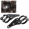 Aramox Universal Motorcycle Headlight Mount Bracket, 38-41mm Fork Clamps, Black Metal, 2-Piece Adjustable Lamp Holder