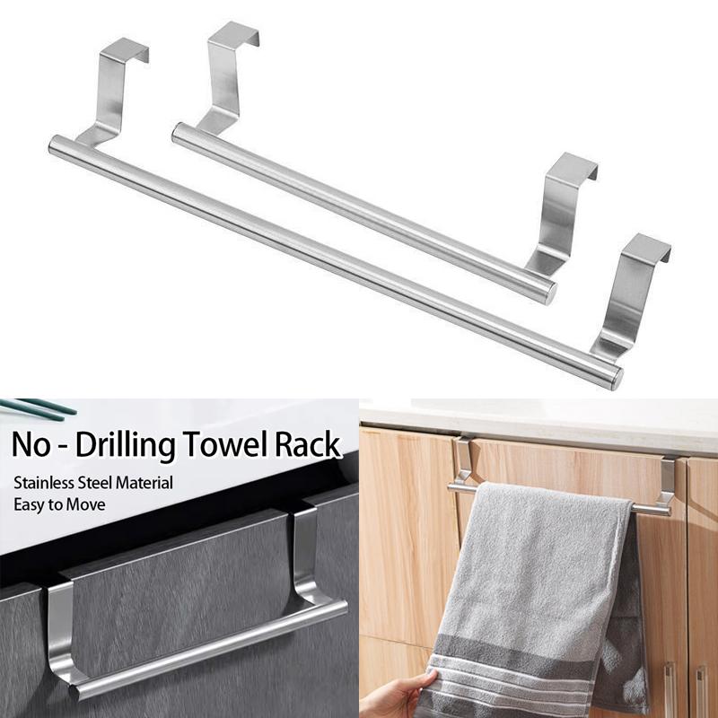 Stainless Steel Towel Rack Kitchen Towel Holder Sink Accessories Bathroom Towel Holder Under Sink Organizer SNJ004