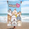 Cute M-molangs Microfiber Printed Beach Towel Mountain Climbing Yoga Beach Swimming Running Absorbent Soft Towel