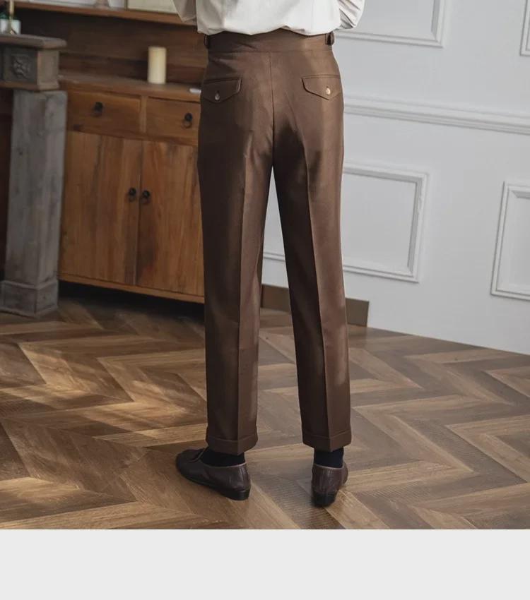 2023 Autumn/Winter Italian Naples High-Waist Straight-Leg Men's Casual Trousers