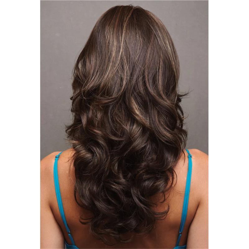 Fluffy Long Wavy Wigs Women Wig With Bangs Synthetic Layered Brown Blonde Wig Daily Use Costume Wigs Heat Resistant Fibre Wig