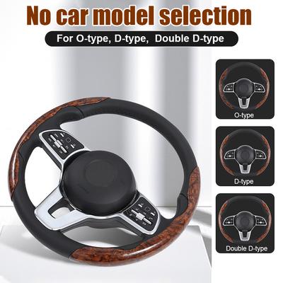 Pokrowiec na kierownicę samochodową Uniwersalny ultracienki odporny na zużycie antypoślizgowy Jedna para zacisków Peach Wood Grain Pokrowiec ochronny na samochód 2 szt.