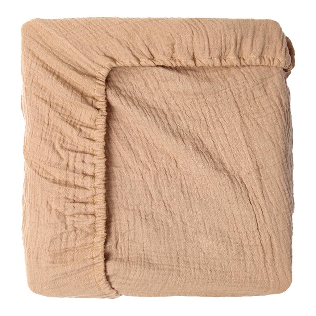 100% Baumwolle Knittermusselin Spannbettlaken für Säuglinge und Babys Weich Atmungsaktiv Einfarbig Baby Stubenwagen Matratzenbezug Bettwäsche