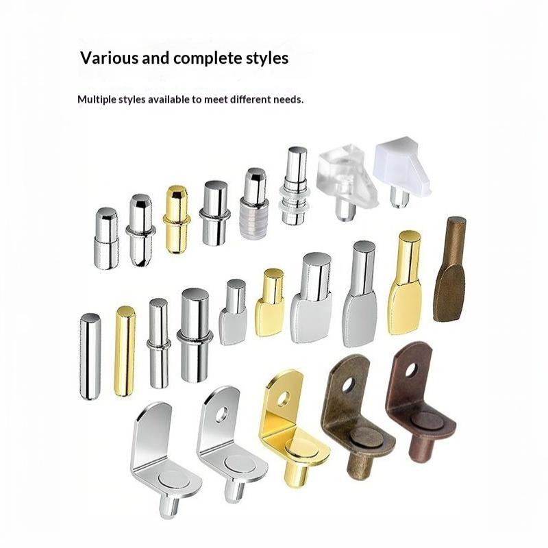 50Pcs Cold Rolled Steel Shelf Support Pegs Electroplated Finish Various Sizes For Home Cabinet Wardrobe Bookshelf