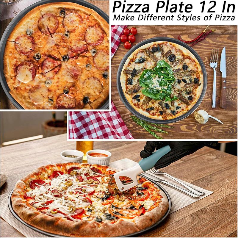 4 Size Nonstick Pizza Pan with Holes Perforated Carbon Steel Pizza Crisper Tray for Oven Round Bakeware Pizza Tray YY210