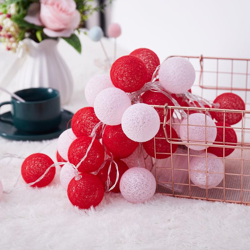 LED Cotton Ball Fairy Lights - Heart Confession String for Bedroom, Tent, or Room Decor