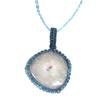 Silver Solar Drusy Gemstone Gift For Friend's Macrame Jewelry Pendant