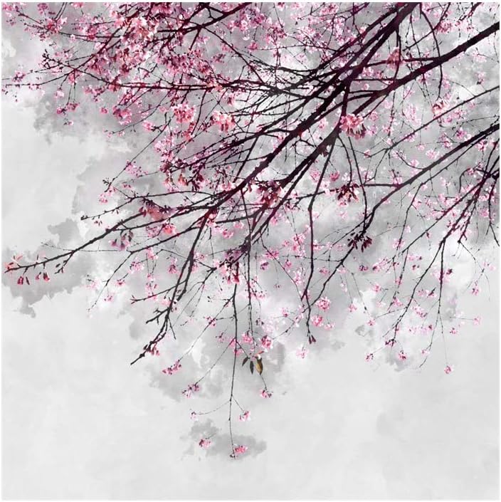 Cherry Blossoms Shower Curtain Pink Flower Japanese National Flower Bath Curtain Waterproof Polyester Fabric Bathroom Decor