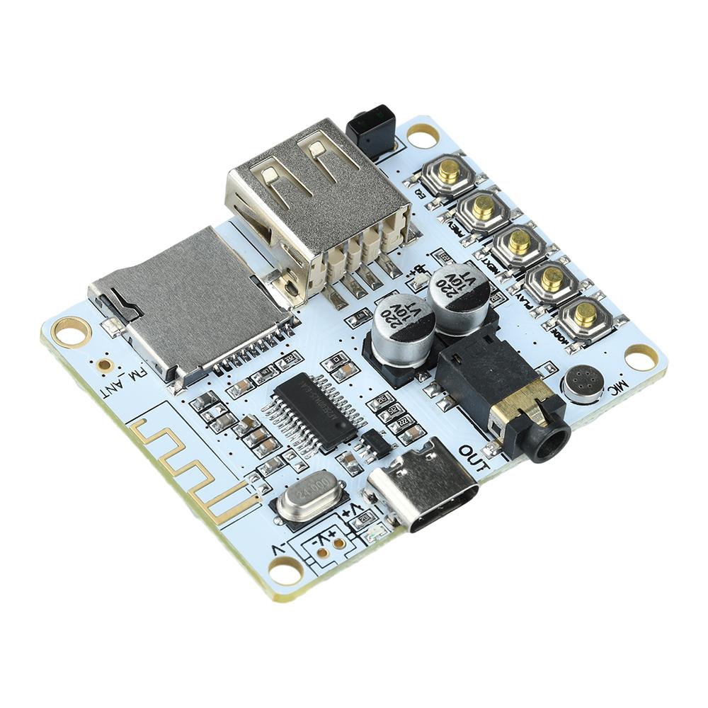 

Bluetooth 5.4 Audio Receiver Board Module with USB/TF Playback Support Lossless Decoding AAC MP3 WAV FLAC APE for Car/Home