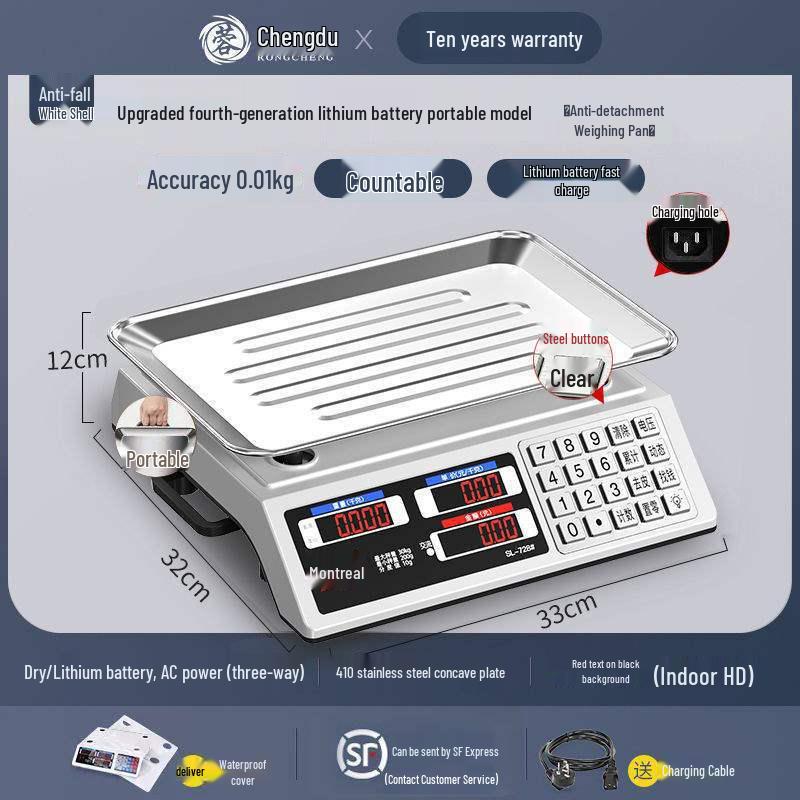 Rongcheng Small Commercial Electronic Scale for Kitchen and Market Use