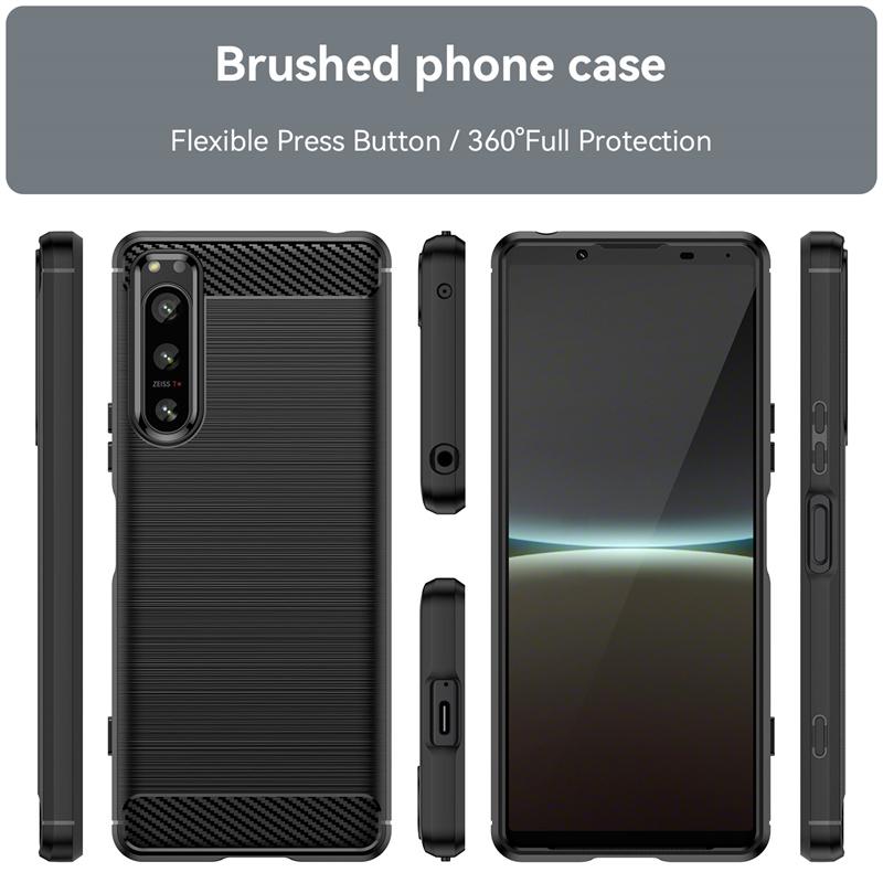 For Sony Xperia 5 IV Case For Sony Xperia 5 IV Cover Back Soft TPU Bumper Carbon Fiber Phone Case For Sony Xperia 5 IV Fundas