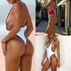 Thong Swimwear Women 2017 One Piece Swimsuit Bodysuit Bikini High Cut Swimming Suit For Women Monokini Deep V Neck Bathing Suit
