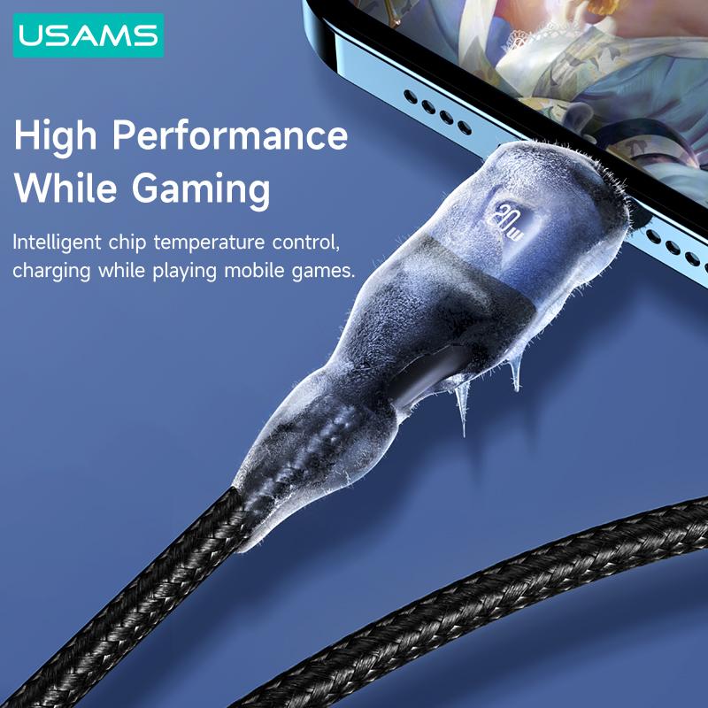 USAMS PD 100W 5 In 1 Fast Charge Data Cable QC 3.0 USB To Type C Micro USB Lightning Cable For iPhone iPad Huawei Xiaomi Samsung