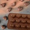 15-Cavity Heart Shaped Silicone Chocolate Mold Cake Fondant Candy Jelly Pudding Ice Cube Baking Mould for Valentine's Day