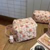 Durable Large Capacity Makeup Bag Polyester with Zipper Pencil Case Strawberry Pattern Storage Bag Makeup Storage