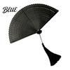 Portable Pocket Fan Vintage Japanese Bamboo Folding Fan Elegant Handheld with Tassels Decorative Cooling Oriental Style Accessory for Dancing