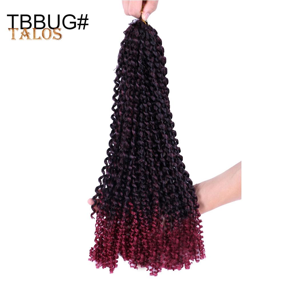 TBH 45cm Twist szydełkowe warkocze Water Wave Curly Falista peruka dla kobiet Syntetyczne przedłużanie włosów