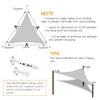 5x5x5/3x3x3M/2x2x2M Waterproof Triangle Sun Shade Sail Canopy For Outdoor Garden Patio Backyard Camping Tents Pool Shade Cloth