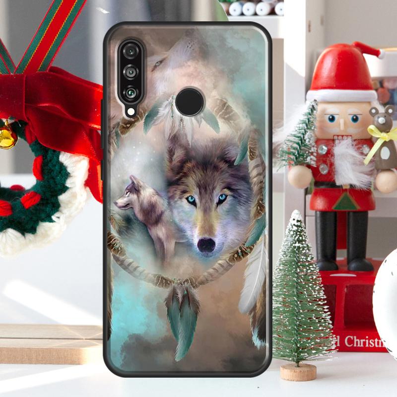 Étui Animal Loup Hurlant Pour Huawei Nova 12i 11i 8i 12s Y73 Y72 Y61 Y91 Y90 Y70 Y60 9 10 SE P60 Pro P30 P40 Lite
