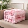 OEING Tie-Dye Faux Rabbit Fur Blanket