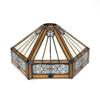 Vintage Stained Glass Lamp Shade 10" Brown Hexagon Stained Glass Lamp Shade - Vintage-Inspired Perfect for Pendant Floor Lamps