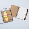 Cross Half-Circle Ruler Coil Notebook with Creative Tearable Sticky Notes and Kraft Paper