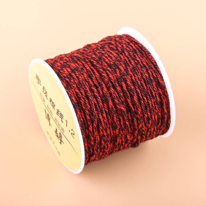 20m Multicolor Tie-Dyed Cotton Thread for DIY Moon Bodhi Bracelet