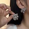 Women Metallic Geometric Silver Round Ball Beaded Earrings, Cool Elegant Simple Versatile High-End Ear Jewelry