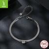 50 Points Sparkling Mozzarella Diamond Double-Layer Bracelet, Simple Light Luxury High-End S925 Sterling Silver Bracelet