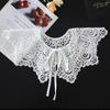 Vintage Lace Embroidered Fake Collar Hollow Out White Doll Collar Shawl Wrap Girls Detachable Versatile Lace False Blouse Collar