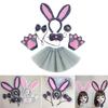 Zestaw Akcesoriów do Kostiumu Zajączka Wielkanocnego Opaska na Uszy, Ogon Halloweenowe Rekwizyty Cosplay