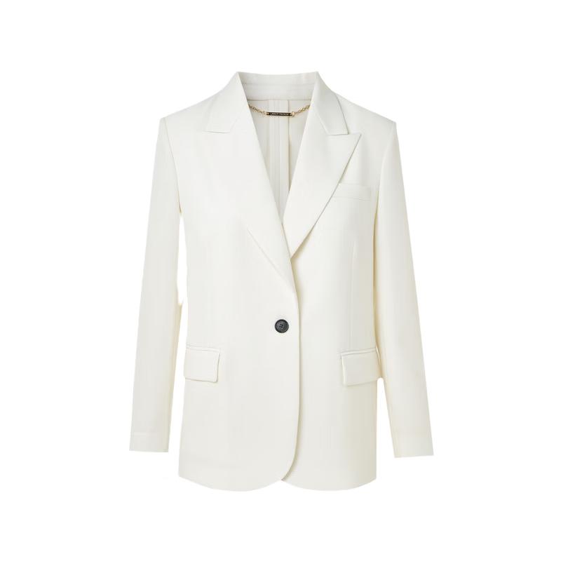 LANCY Peak Lapel Single-Button Suit Jacket L