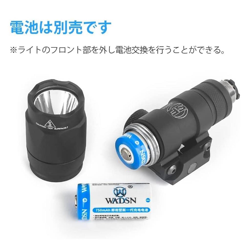 WADSN Surefire M300A Mini LED Scout Flashlight, 20mm Replica, Dual Switch Included, Rail Compatible, 600 Lumens of Powerful Light for Airsoft