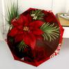 1pc Christmas, Poinsettia, Festive Umbrella with Plastic Handle,Compact & Stylish,Suitable for All Seasons YS331025
