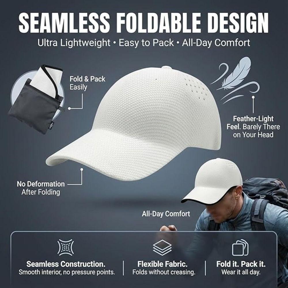 Packable Sports Hat Seamless Outdoor Hat Creative Gift Baseball Cap