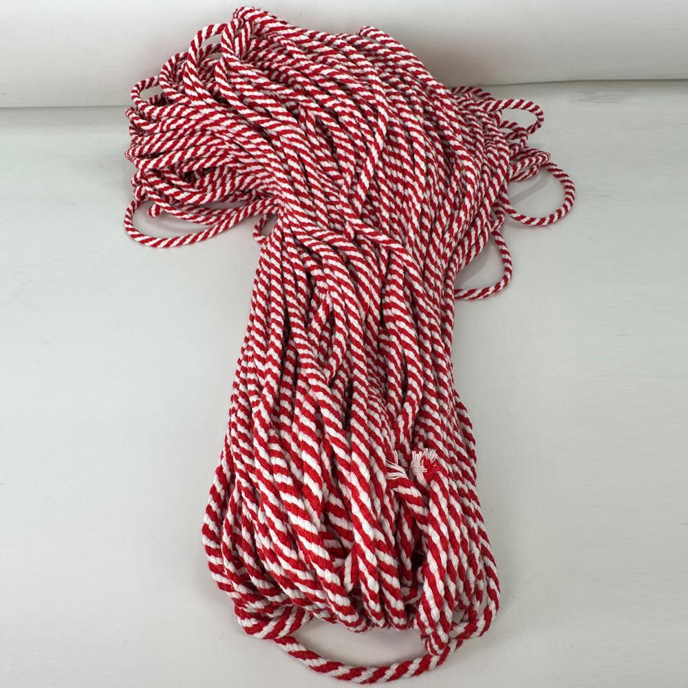 Cotton rope Yarn 100M 5mm Colorful eight Strand Cotton Rope DIY Colorful two-color cotton rope 0.5cm width