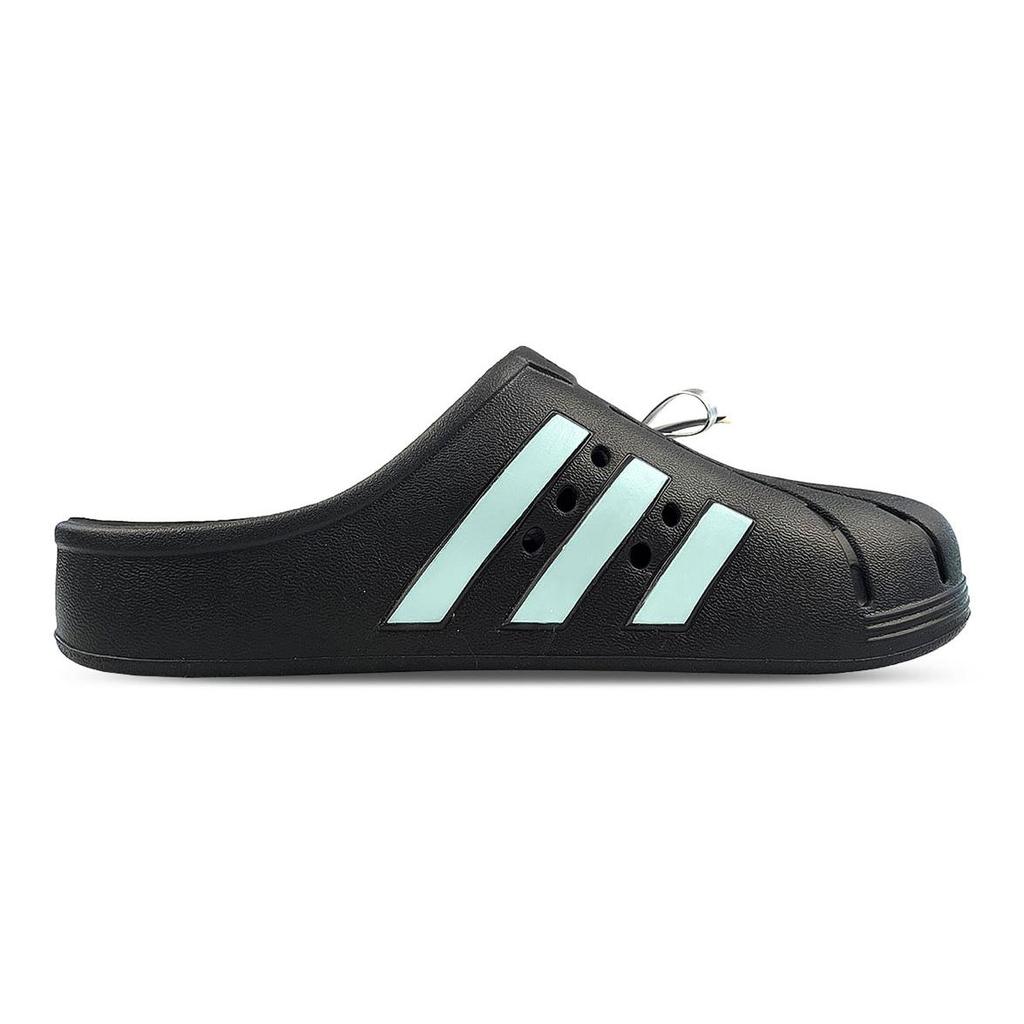 Adidas ADILETTE CLOGS Abrasion Resistant Closed Toe Slippers Unisex Black Green GZ5886(Team1311-)