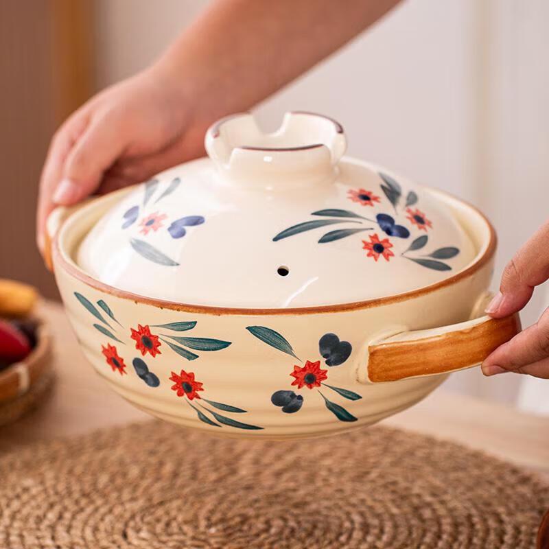 HuaMeiGuan High-Temperature Hand-Painted Casserole Pot