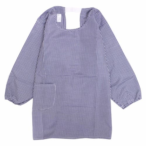 Checkered School Lunch Apron, Children's Apron for Elementary School Students, Gingham Navy, Size 160cm (TM101)