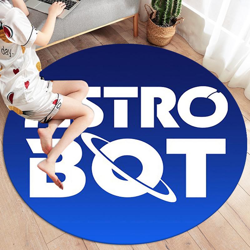 Tappeto Rotondo ASTRO BOT, Tappeto per Soggiorno Camera da Letto Divano Sala Giochi Decorazione, Tappetino Antiscivolo