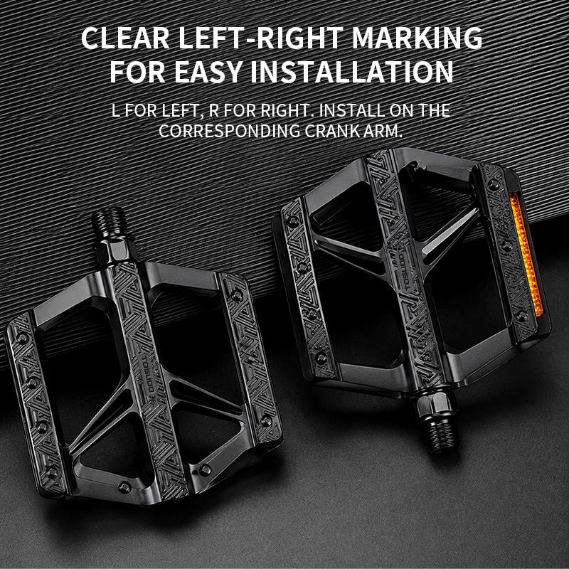 TOSUOD Bike Pedals Wide Platform Pedals Non-Slip Nylon Composite MTB Pedals Lightweight 9/16" Threads Durable Cycling Parts 6