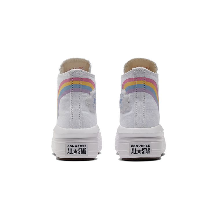 Converse Chuck Taylor All Star Move Platform High GS Rainbow Cloud Kids Sneakers White Jp-Blue Pink A04344C