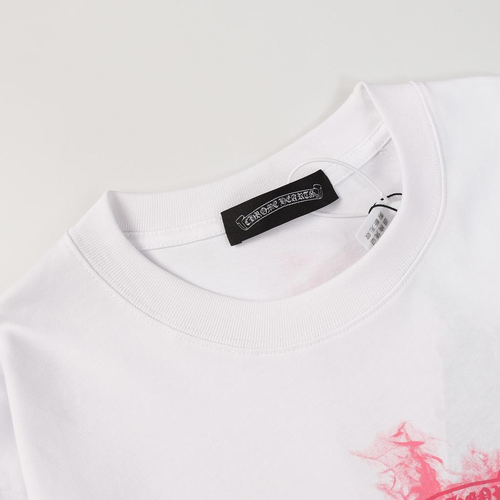 9986 CHROME HEARTS 2025 Suve Uus Kõrge Kvaliteediga Puuvillane Ümara Kaelusega Vaba Lõikega Suure Suurusega Meeste ja Naiste T-särk Paari T-särk