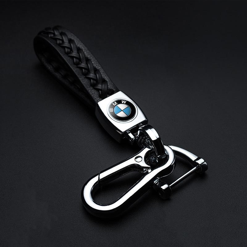 

For BMW 1 2 3 4 5 6 7 Series X1 X3 X4 X5 X6 X7 87 F20 E36 E46 E90 E39 F10 F16 Car Leather Braid Keychain Decoration Accessories чёрный