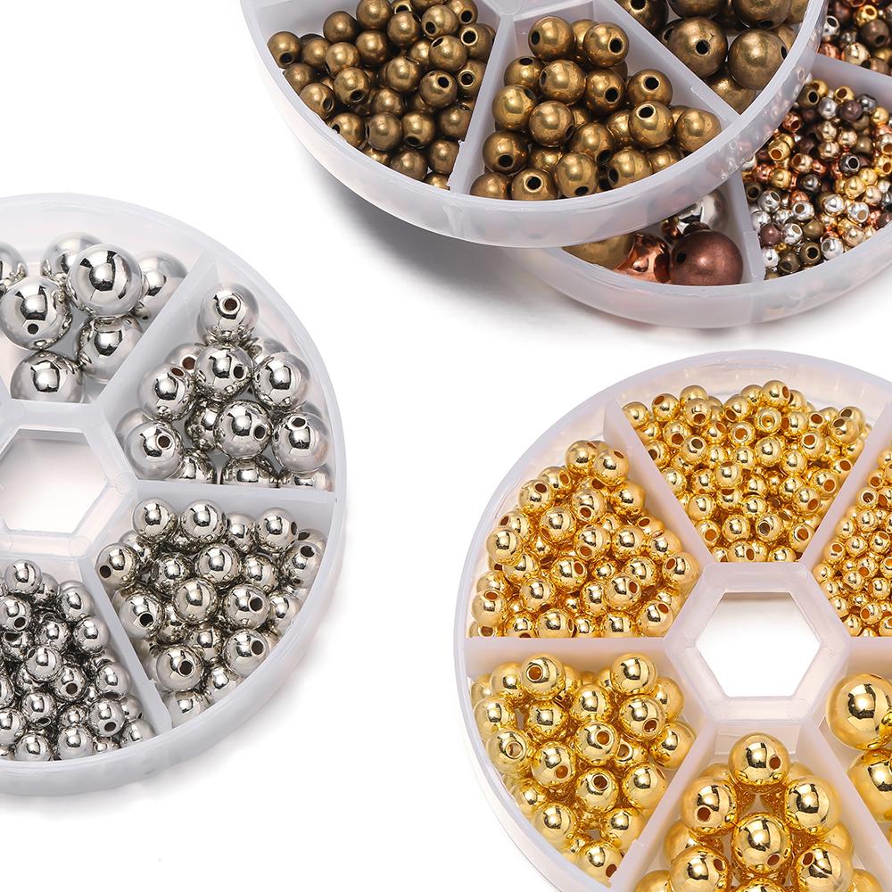 553pcs/Box CCB Bead 3-10mm Round Spacer Loose Beads for DIY Bracelet Necklace Earrings Jewelry Making Accessories Supplies Kits